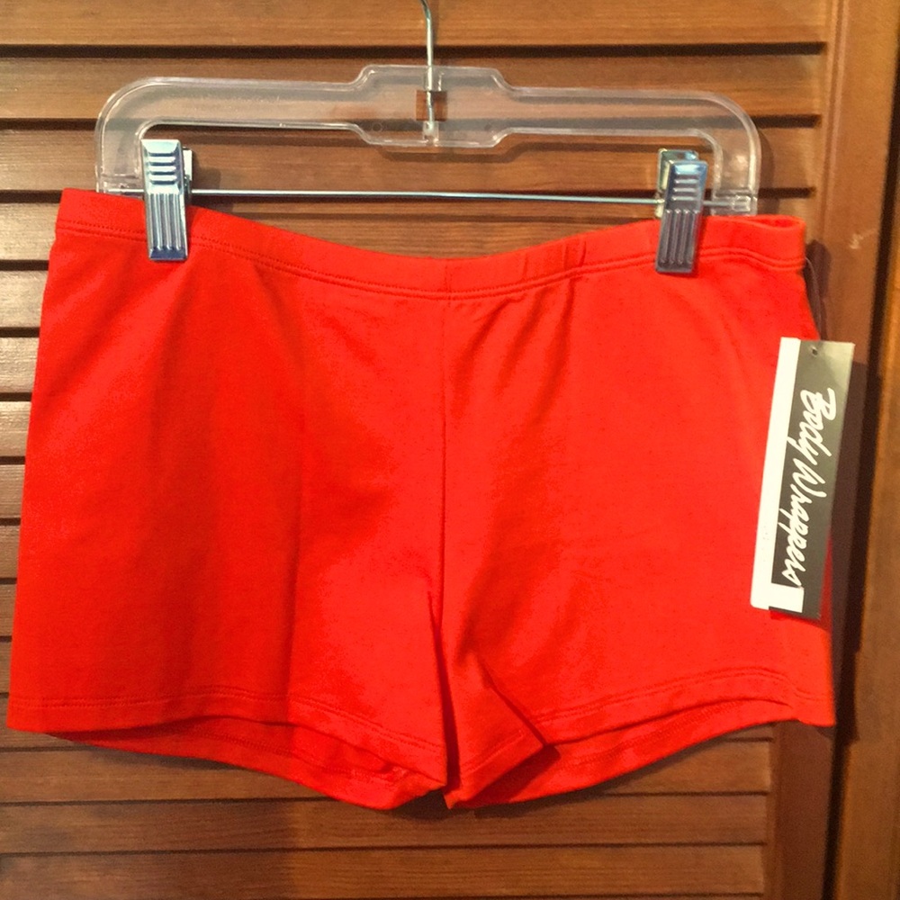 Body Wrappers Boy Cut Dance Shorts size Large Orange New